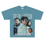 Film Star T Shirt Loose Retro Street Cotton T-shirt Men and Women