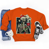 Funny Christmas Skeleton Print Sweatshirt For Women Fashion