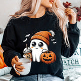 Women's Plus Cute Ghost Graphic Sweatshirts