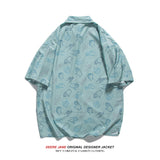 Men Shirts Summer Short Sleeve Printed Shirt Men Loose Casual Jacket