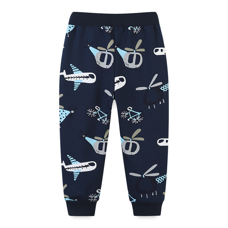 Boy Pants Fall Children Sweater Pants Cartoon Children's Printed Trousers