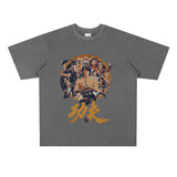 Film Star T Shirt Movie Zhou Xingchi Kung Fu Trendy Pure Cotton Short Sleeve Loose round Neck Heavy T-shirt Men and Women