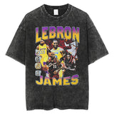 Nba T Shirt James James Basketball Printed Short-Sleeved T-shirt Loose Washed-out Distressed