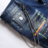 DSQ2 Short Jeans Ripped Stretch Denim Shorts