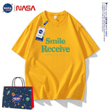 Nasa T Shirt Short Sleeve T-Shirt Men'S And Women'S Loose Half Sleeve Round Neck Summer