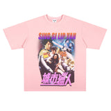 Film Star T Shirt Movie Jackie Chan City Hunter Cotton Short Sleeve Loose round Neck T-shirt for Men