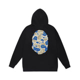 Bathing Ape Hoodie Autumn/Winter Letter Print Loose Hoodie Pullover Ape Sweater