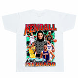 Basket Ball Star T Shirt Starting Five Retro Washed Distressed T-shirt Short Sleeve Loose Men and Women