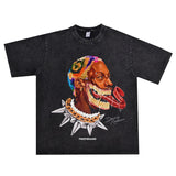 Film Star T Shirt Washed Old American Round Neck Loose T-Shirt Retro Short Sleeve