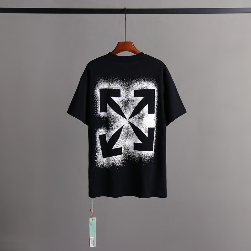Off Whtie T Shirts Snowflake Arrow Print Male And Female Trendy Brand Short Sleeve