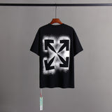 Off Whtie T Shirts Snowflake Arrow Print Male And Female Trendy Brand Short Sleeve