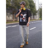 Basket Ball Star T Shirt Basketball Print Carmelo Anthony Washed Distressed T-shirt Loose