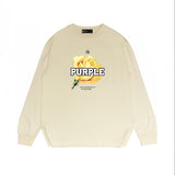 Purple Brand Long Sleeve T-Shirt Fashion Loose Long Sleeve Top