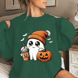 Women's Plus Cute Ghost Graphic Sweatshirts