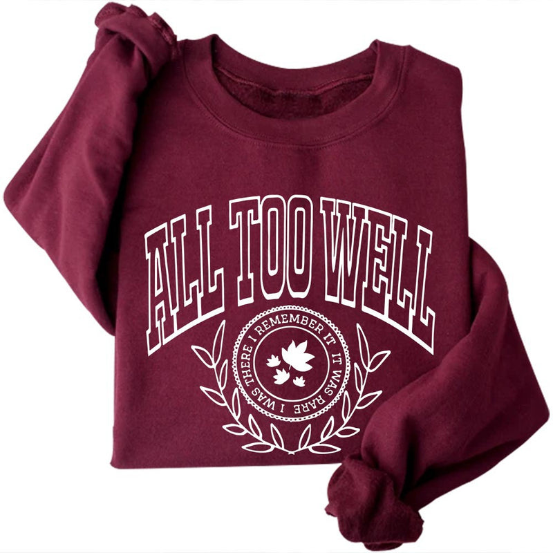 All Too Well Music Album Sweatshirts Cozy Tops