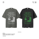 American vintage street T-shirt pure cotton retro men's and women's summer loose