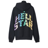 Mens trendy Hoodie gradual change color retro hooded sweater