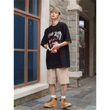 Film Star T Shirt Trendy Cotton Short Sleeve Loose round Neck Retro T-shirt for Men