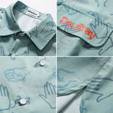 Men Shirts Summer Short Sleeve Printed Shirt Men Loose Casual Jacket