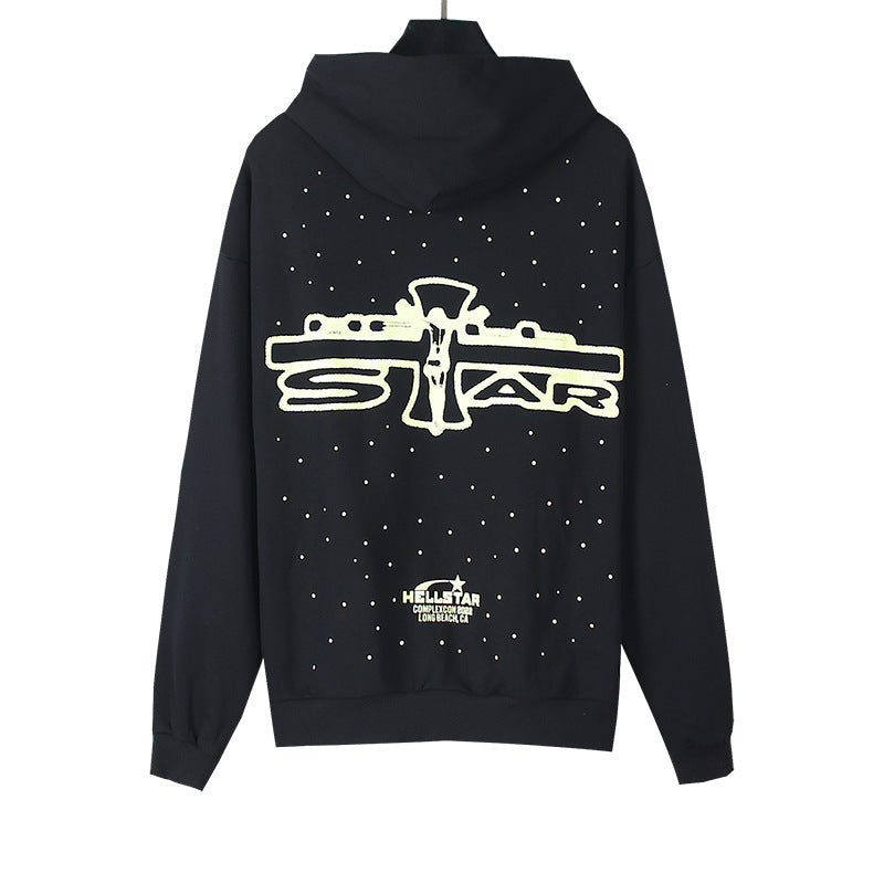 Mens trendy Hoodie gradual change color retro hooded sweater