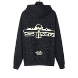Mens trendy Hoodie gradual change color retro hooded sweater