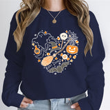 Fall Sweatshirt Women Heart Print