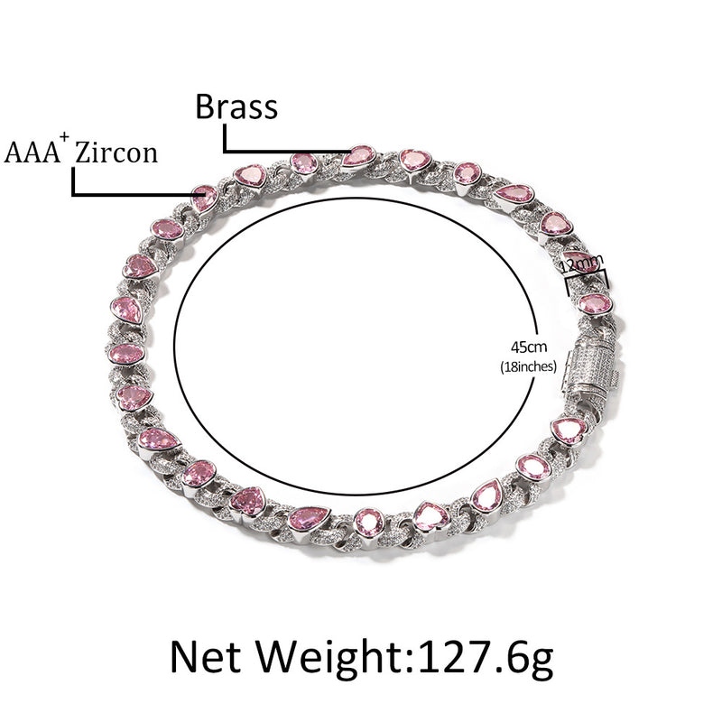 Chains Hip Hop Love Diamond Necklace Sweet Cool ins St. Valentine's Spectrum