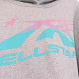 Mens trendy Hoodie gradual change color print hoodie fall loose sweater