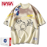 Nasa T-Shirt Short-Sleeved T-Shirt Men'S Summer Trendy Round Neck Couple Half Sleeve T-Shirt Men'S Clothing