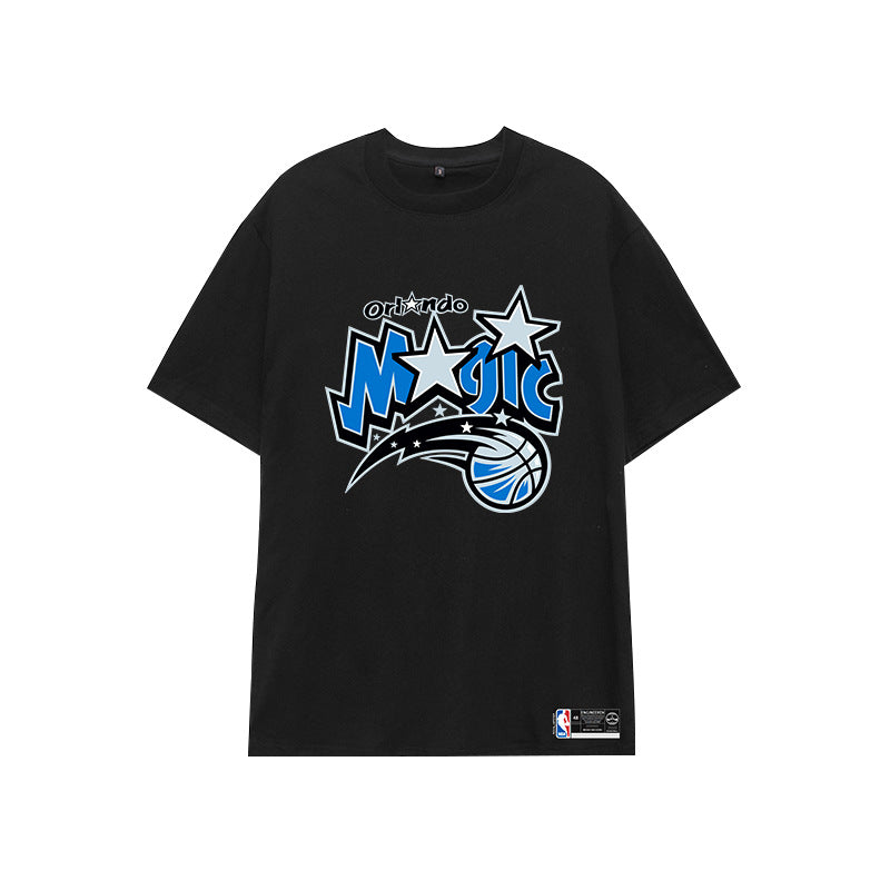 Basketball Sports T Shirt Short-Sleeved T-Shirt Men'S Magic Mcgrady No. 1 Basketball Sports Training Wear Student Loose