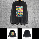 Purple Brand Distressed Long Sleeve Shirt Fashion Distressed Loose Long-sleeved Top