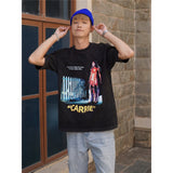 Film Star T Shirt Movie Witch Carrie Cotton Loose Nostalgic Short Sleeve American T-shirt Men and Women