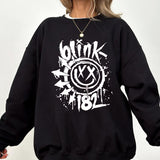 Vintage Blink Round Neck Smile Face Sweatshir