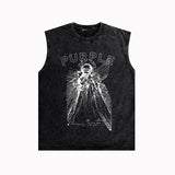 Purple Brand Distressed Tank T Shirts Distressed Sleeveless T-shirt Vest