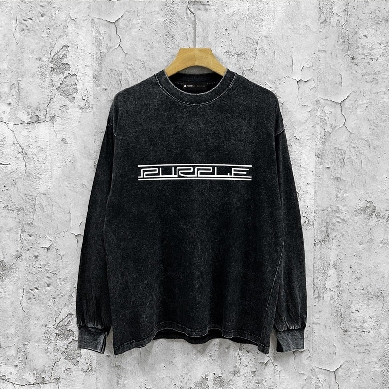 Purple Brand Distressed Long Sleeve Shirt Fashion Distressed Loose Long-sleeved Top
