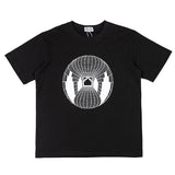 C.e t shirts creative geometric pattern round neck pullover short sleeve for men and women