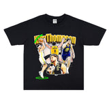 Film Star T Shirt Klaythompson Washed Distressed Printed American T-Shirt Retro Loose Short Sleeve