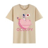 Basketball Sports T Shirt Short Sleeve T-Shirt Male Astronaut Loose Student