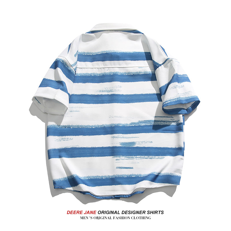 Men Shirts Short Sleeve Shirt Men's Summer Loose Leisure All-Matching Coat