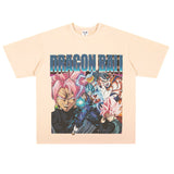 Film Star T Shirt Washed Old Print Short Sleeve Loose T-shirt