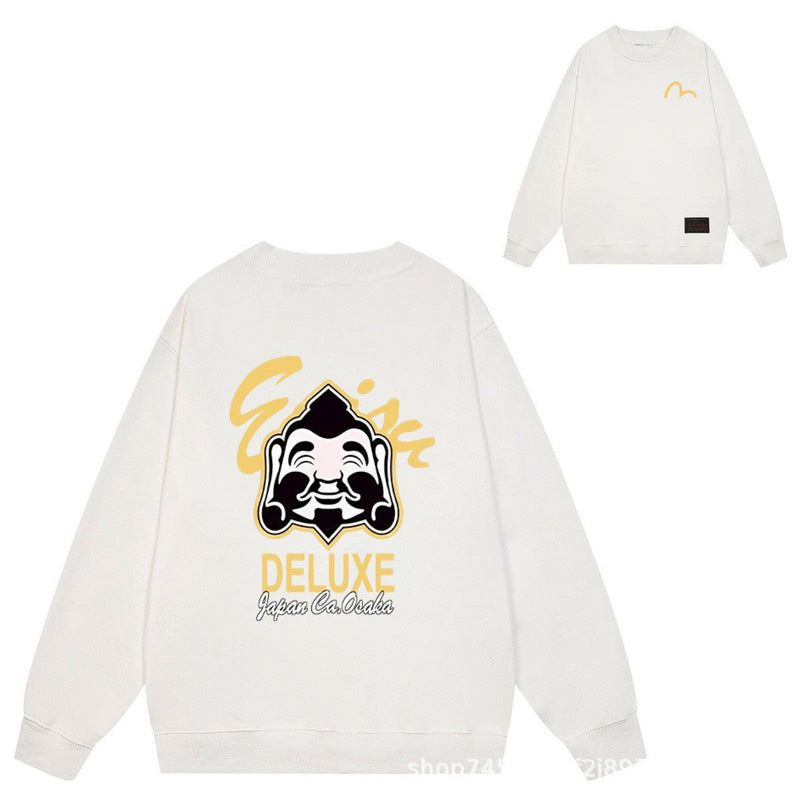 Evisu Sweatshirts Printed Men's and Women's Loose Sweater