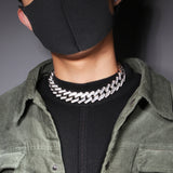 Chains Hip Hop Square Zirconium Strip Cuban Necklace ins Vintage Spectrum St. Valentine's