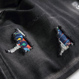DSQ2 Short Jeans Ripped Patch Slim-fit Stretch Denim Shorts
