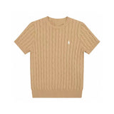 Ralph Lauren Knitted sweaters Ralph Lauren Knitted Short Sleeved Shirt RL Ralph Crew Neck Solid Color Pony Embroidery LOGO Knitted Short Sleeve