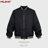 MIJKO Mens Jacket Zip Embellished Mainstream Fashion Cotton Jacket