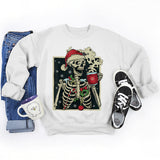 Funny Christmas Skeleton Print Sweatshirt For Women Fashion