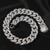 Chains Hip Hop Necklace ins 20mm Square Zirconium Cuban Chain Zircon St. Valentine's Spectrum