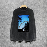 Purple Brand Distressed Long Sleeve Shirt Fashion Distressed Loose Long-sleeved Top