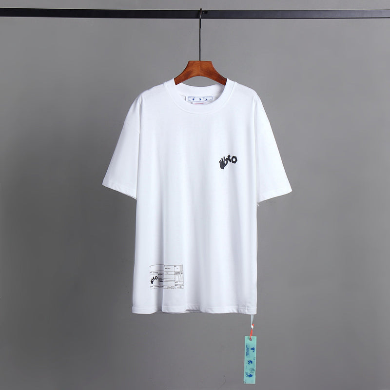 Off Whtie T Shirts Distressed Arrow Print Male And Female Trendy Brand Short Sleeve