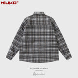 MIJKO Mens Jacket Plaid Jacket Unisex